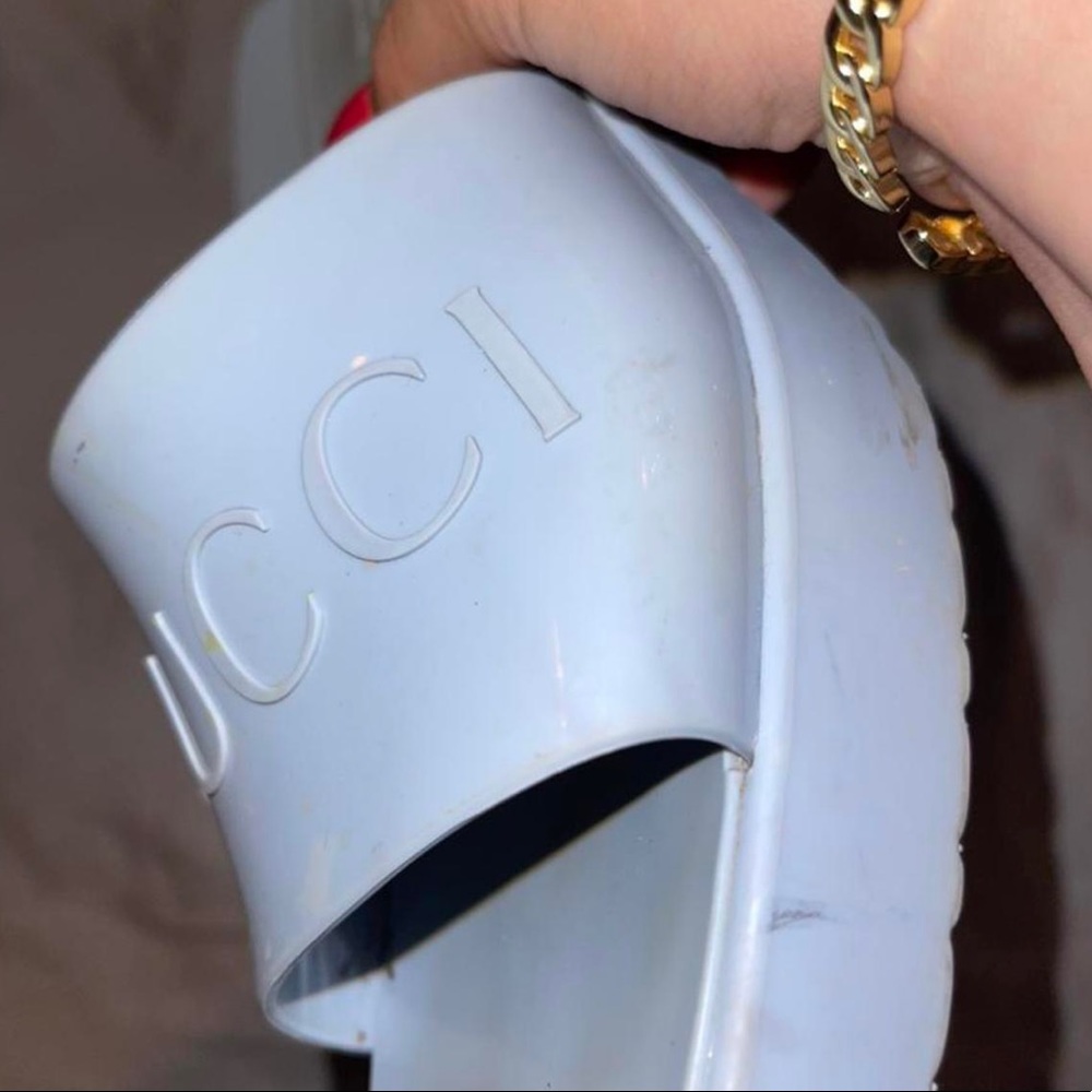 Gucci sandals plastic blue summer 22